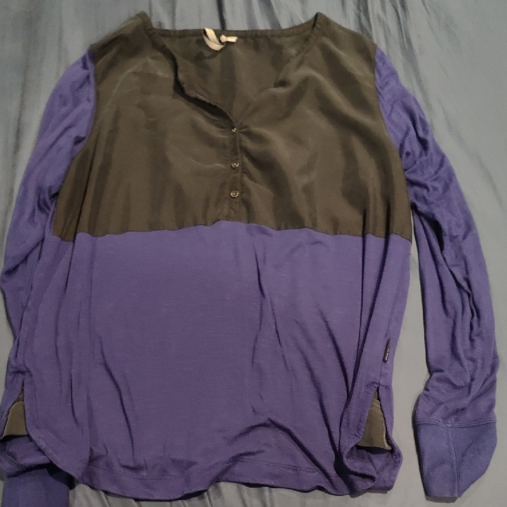 Calvin Klein Jeans Two-Tone Black and Blue Blouse